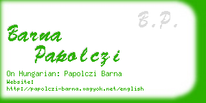barna papolczi business card